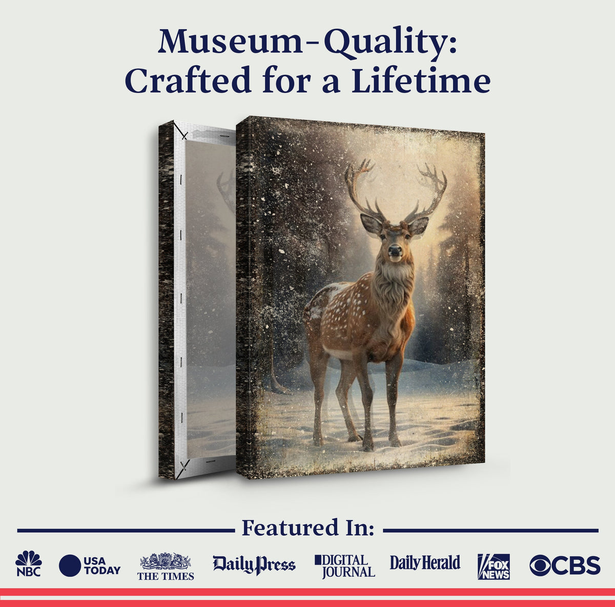 Vintage Winter Deer Christmas Wall Art IV, photo 4 of 8