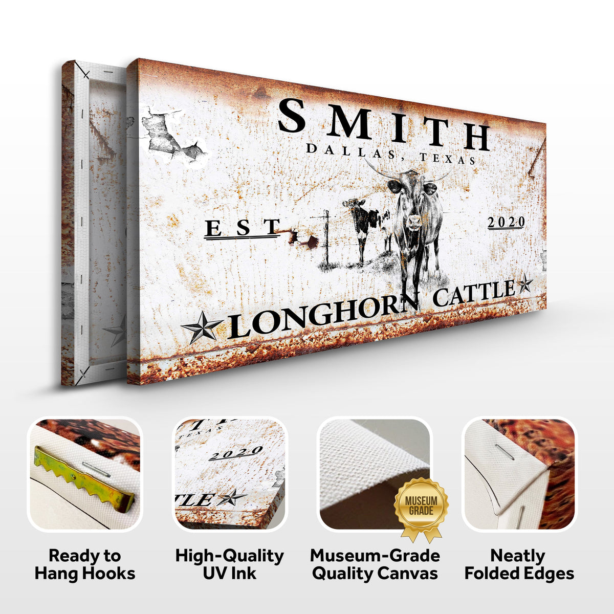 Longhorn Rustic Cattle Sign II, photo 4 of 8