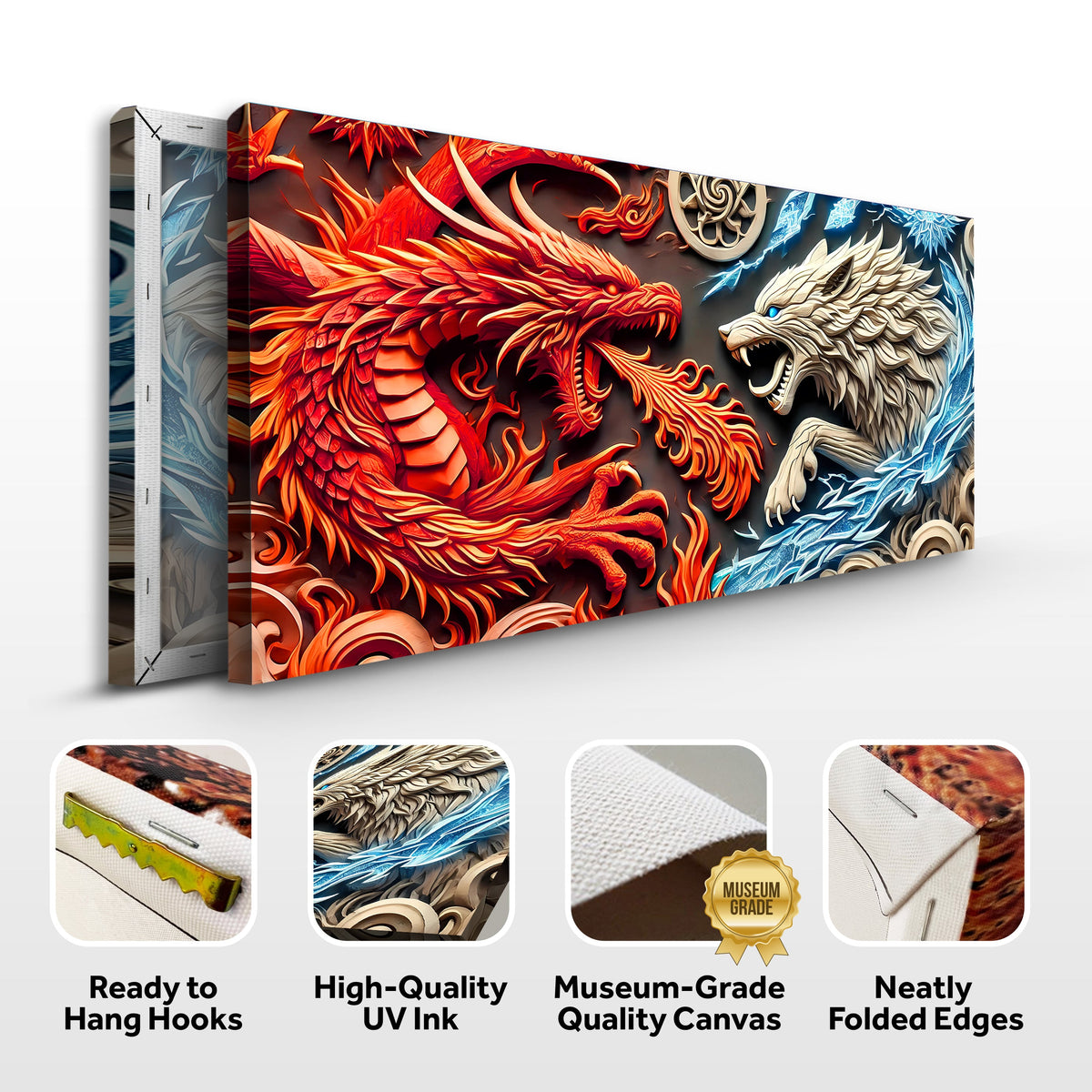3D Dragon and Wolf Wall Art V, photo 8 of 10