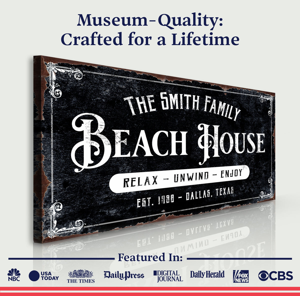 Beach House Personalized Sign III, photo 5 of 8