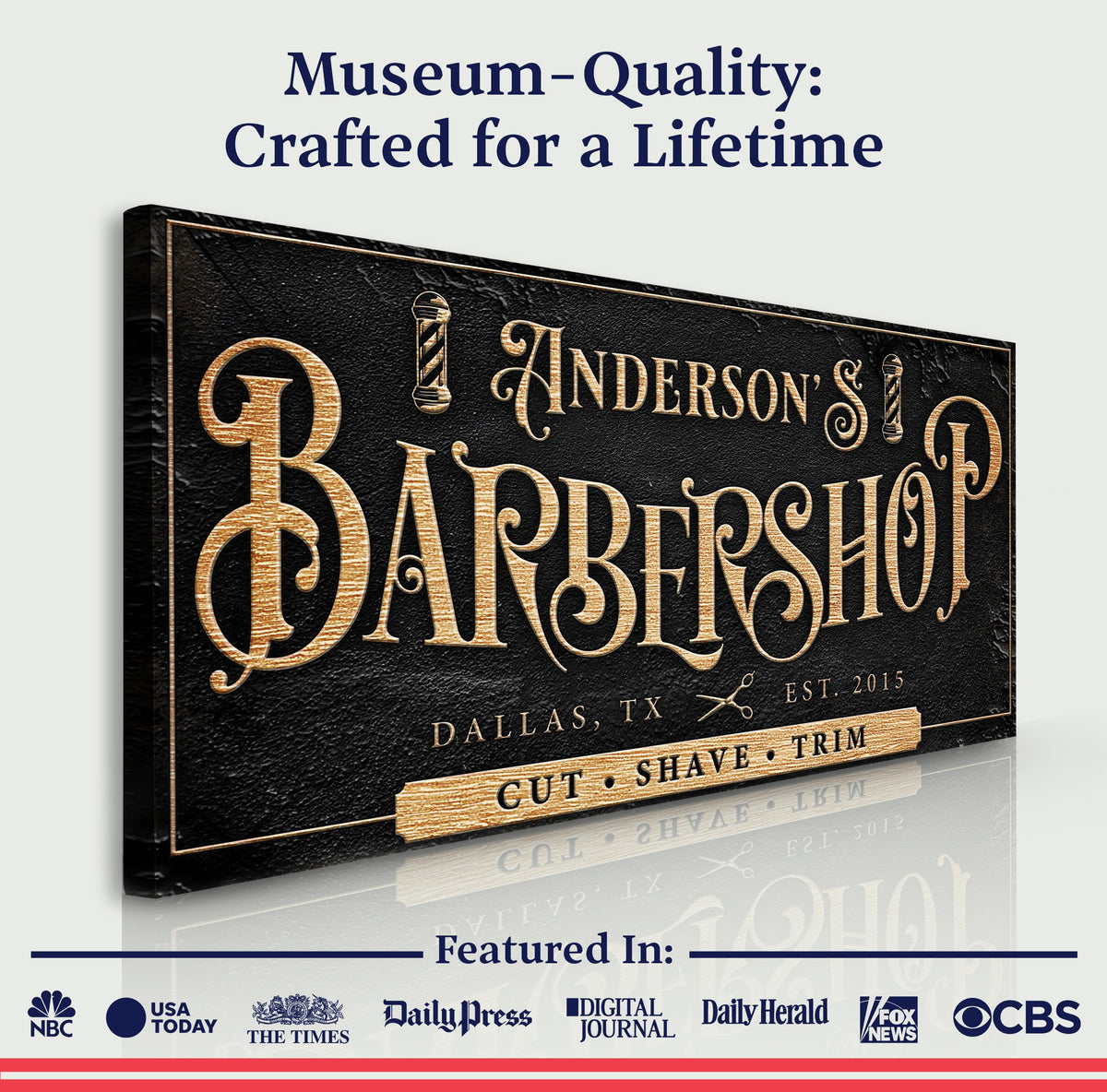 Personalized Barbershop Sign, photo 4 of 8