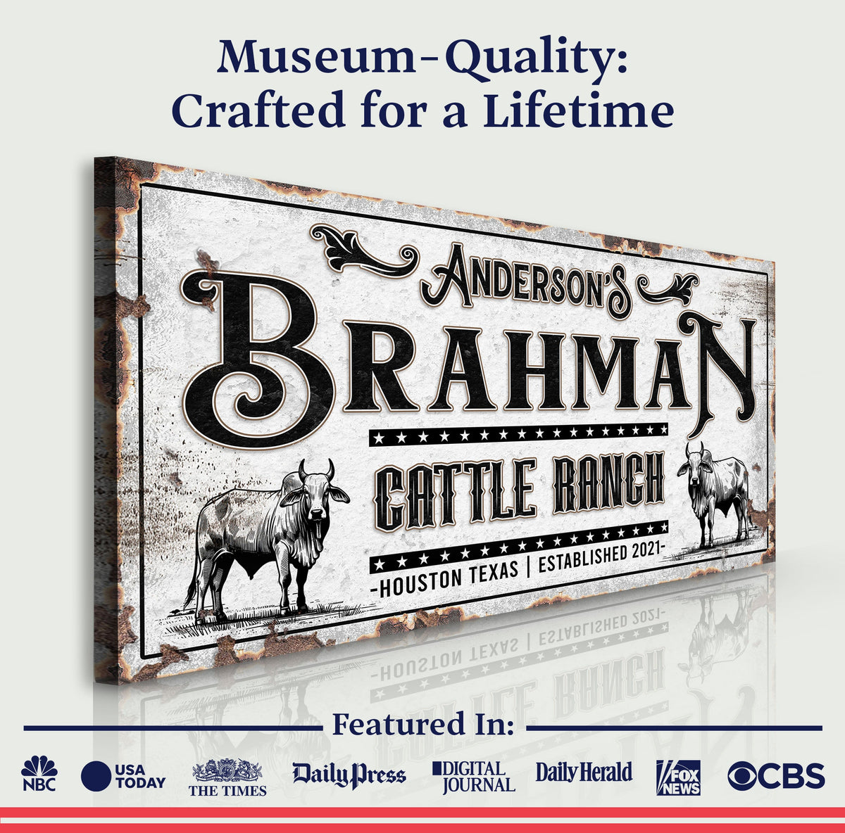 Personalized Brahman Cattle Sign, photo 4 of 8