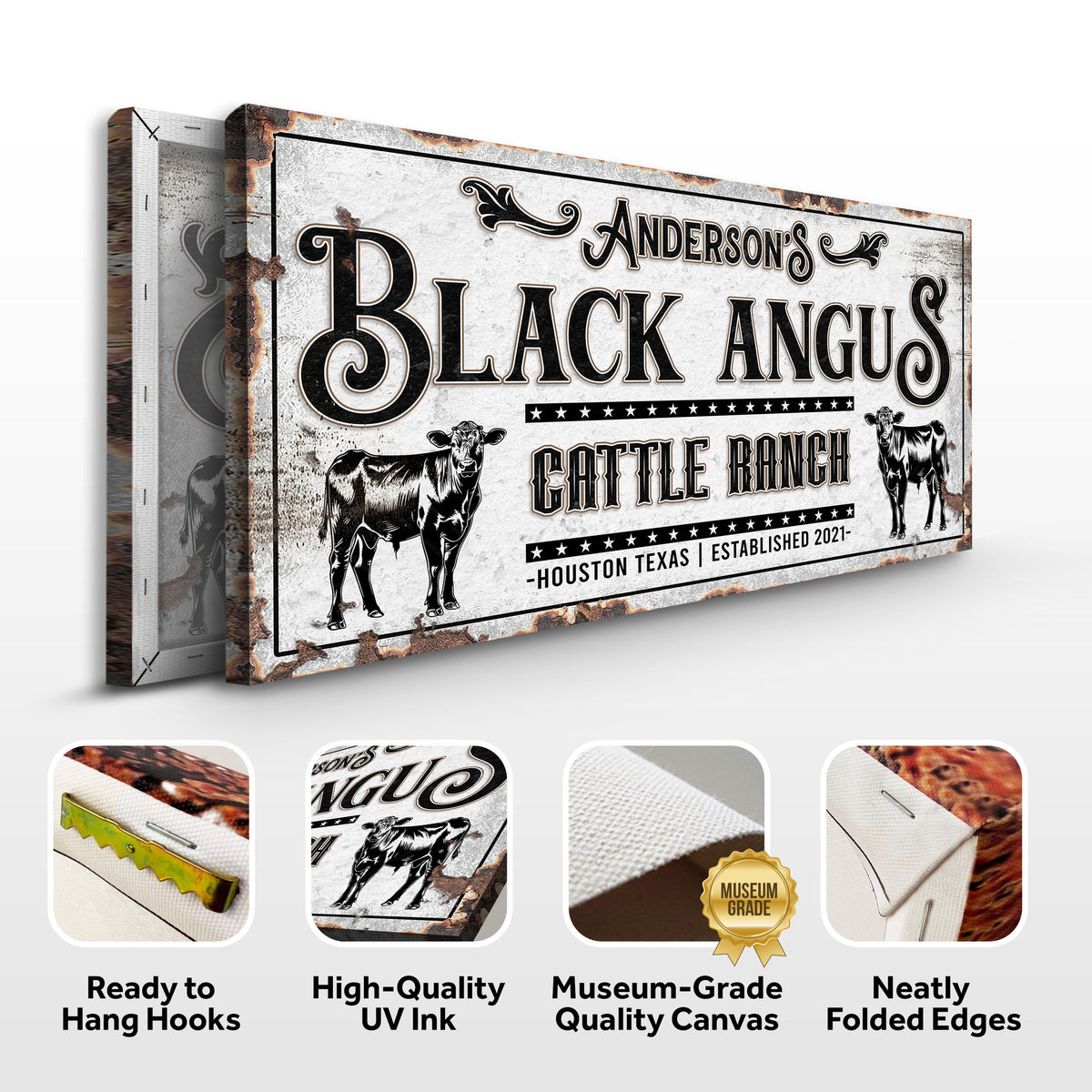 Personalized Black Angus Cattle Sign, photo 6 of 8