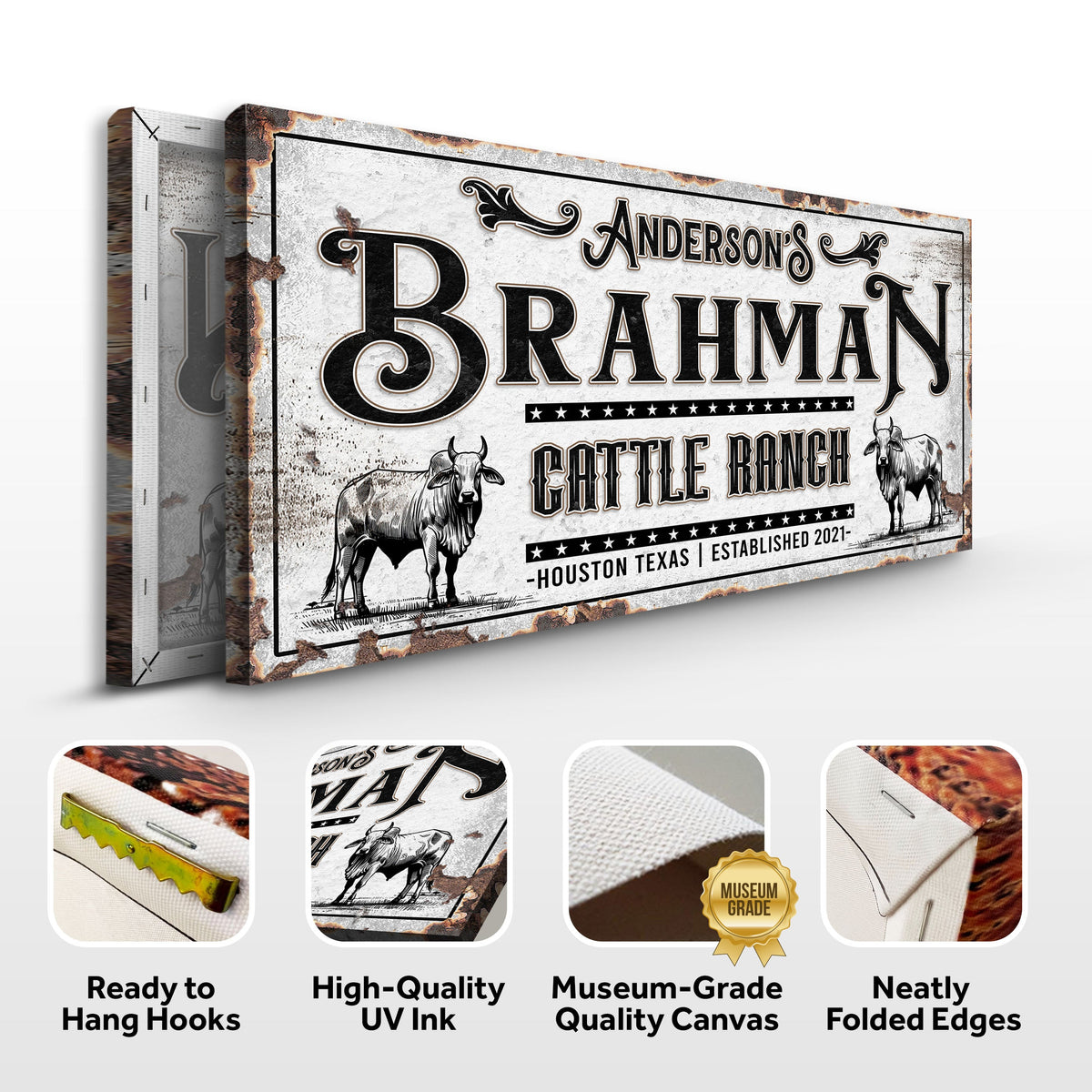 Personalized Brahman Cattle Sign, photo 5 of 8