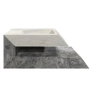 Handcrafted Wall Mount Marble Bathroom Sink White Gray Stone
