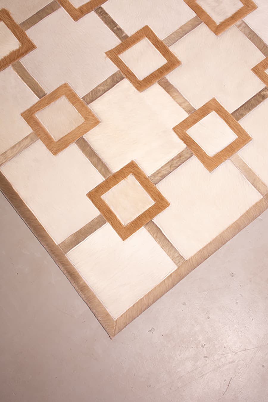 IN SITU - Custom Cowhide Rug, installed in a room