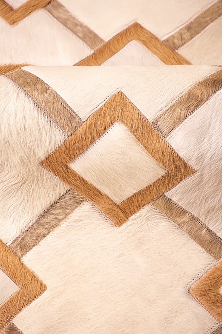 IN SITU - Custom Cowhide Rug, installed in a room
