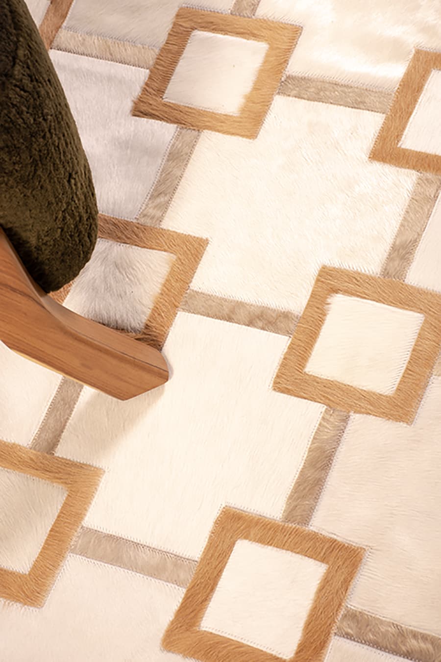 IN SITU - Custom Cowhide Rug, installed in a room
