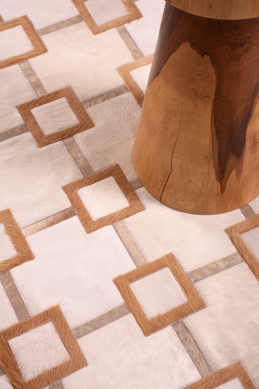 IN SITU - Custom Cowhide Rug, installed in a room