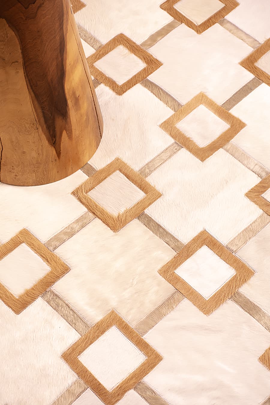 IN SITU - Custom Cowhide Rug, installed in a room