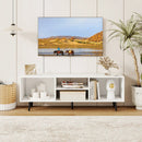 47.5 Inches TV Stand for 55-Inch TV with Compartments and Metal Legs by LJGDeals