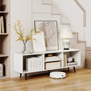 47.5 Inches TV Stand for 55-Inch TV with Compartments and Metal Legs by LJGDeals