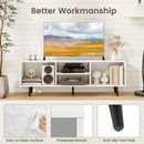 47.5 Inches TV Stand for 55-Inch TV with Compartments and Metal Legs by LJGDeals