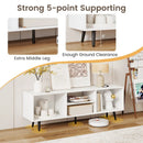 47.5 Inches TV Stand for 55-Inch TV with Compartments and Metal Legs by LJGDeals