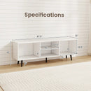 47.5 Inches TV Stand for 55-Inch TV with Compartments and Metal Legs by LJGDeals
