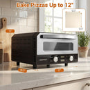 Indoor Electric Pizza Oven Countertop Pizza Oven for 12 Inch Pizzas-Black by LJGDeals