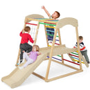 6-in-1 Indoor Jungle Gym Kids Wooden Playground with Monkey Bars by LJGDeals