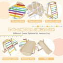 6-in-1 Indoor Jungle Gym Kids Wooden Playground with Monkey Bars by LJGDeals