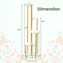 Indoor Metal Plant Stand Corner Plant Shelf for Potted Plant with Golden Metal Frame-White by LJGDeals