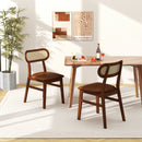 Indoor Mid Century Wood Dining Chairs Set of 2 for Dining Room