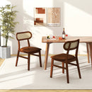Indoor Mid Century Wood Dining Chairs Set of 2 for Dining Room by LJGDeals