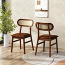 Indoor Mid Century Wood Dining Chairs Set of 2 for Dining Room by LJGDeals