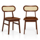 Indoor Mid Century Wood Dining Chairs Set of 2 for Dining Room by LJGDeals