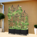 Indoor Outdoor Raised Garden Bed with Trellis and Self-Drainage and Wheels-Black by LJGDeals