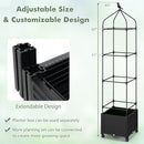 Indoor Outdoor Raised Garden Bed with Trellis and Self-Drainage and Wheels-Black by LJGDeals
