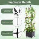 Indoor Outdoor Raised Garden Bed with Trellis and Self-Drainage and Wheels-Black by LJGDeals
