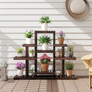 Indoor Outdoor Wood Plant Stand Multi-Tiered Corner Plant Shelf Flowerpot Holder-Brown by LJGDeals