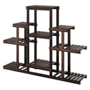Indoor Outdoor Wood Plant Stand Multi-Tiered Corner Plant Shelf Flowerpot Holder-Brown by LJGDeals