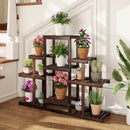 Indoor Outdoor Wood Plant Stand Multi-Tiered Corner Plant Shelf Flowerpot Holder-Brown by LJGDeals