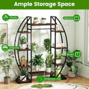 Indoor Plant Stand 63" Tall 10-Tier Corner Metal Plant Shelf Large Flowerpot Holder-Brown