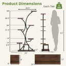 Indoor Plant Stand with Grow Lights 58" Tall 8-Tier Corner Metal Plant Shelf by LJGDeals