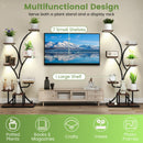 Indoor Plant Stand with Grow Lights 58" Tall 8-Tier Corner Metal Plant Shelf