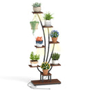 Indoor Plant Stand with Grow Lights Tall 8-Tier Corner Metal Plant Shelf by LJGDeals