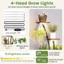 Indoor Plant Stand with Grow Lights Tall 8-Tier Corner Metal Plant Shelf by LJGDeals
