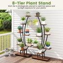 Indoor Plant Stand with Grow Lights Tall 8-Tier Corner Metal Plant Shelf