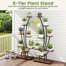 Indoor Plant Stand with Grow Lights Tall 8-Tier Corner Metal Plant Shelf by LJGDeals