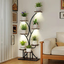 Indoor Plant Stand with Grow Lights 58" Tall 8-Tier Corner Metal Plant Shelf