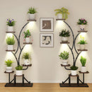 Indoor Plant Stand with Grow Lights 58" Tall 8-Tier Corner Metal Plant Shelf by LJGDeals