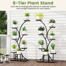 Indoor Plant Stand with Grow Lights 58" Tall 8-Tier Corner Metal Plant Shelf by LJGDeals