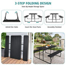 Indoor and Outdoor Folding Picnic Table Bench Set with Wood-like Texture by LJGDeals