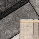 Area Rug Brilliance with Geometric Squares in Black White