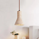 Industrial Conical Travertine Pendant Light