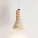 Industrial Conical Travertine Pendant Light