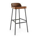 Set of 1/2 29 Inch Industrial Bar Stools with Low Back and Footrests by LJGDeals