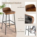 Set of 1/2 29 Inch Industrial Bar Stools with Low Back and Footrests by LJGDeals