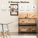Wine Rack Table With 4 Rows of Glass Holders